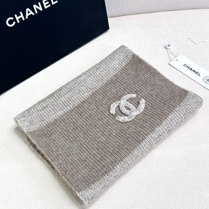 SCARF 180 CM IN KHAKI BROWN CASHMERE 389978