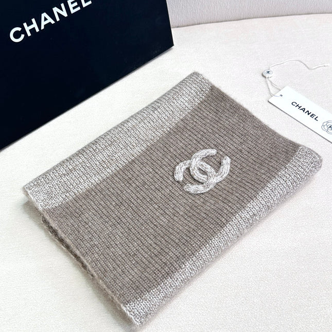 SCARF 180 CM IN KHAKI BROWN CASHMERE 389978