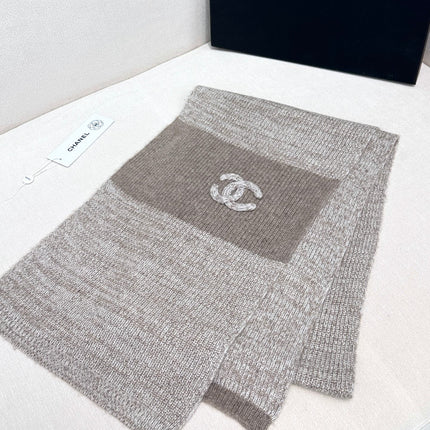 SCARF 180 CM IN KHAKI BROWN CASHMERE 389978