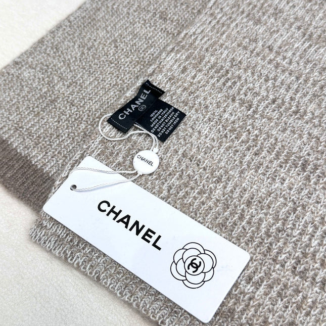 SCARF 180 CM IN KHAKI BROWN CASHMERE 389978