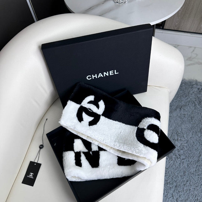 SCARF 120 CM IN BLACK MIX WHITE CASHMERE AND FUR 396432