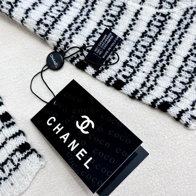 SCARF 180 CM IN WHITE MIX BLACK CASHMERE 403851