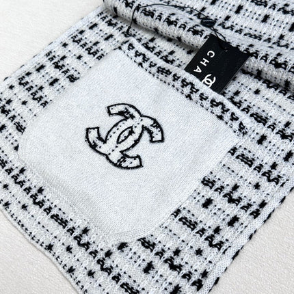 SCARF 180 CM IN WHITE MIX BLACK CASHMERE 403851