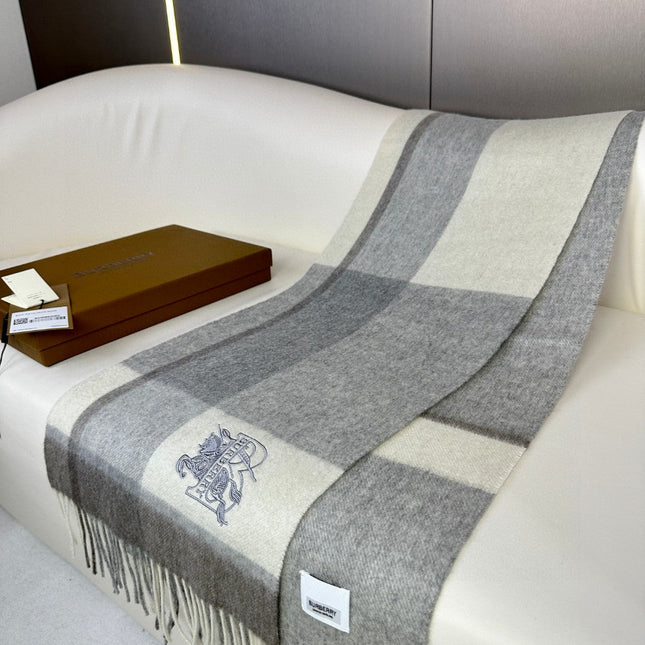 SCARF 180 CM IN SMOKE GRAY MIX WHITE CASHMERE 408504