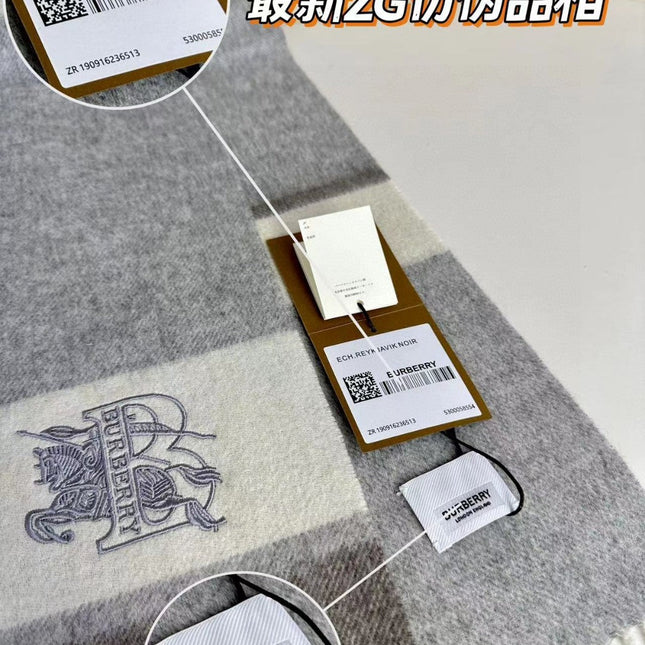 SCARF 180 CM IN SMOKE GRAY MIX WHITE CASHMERE 408504