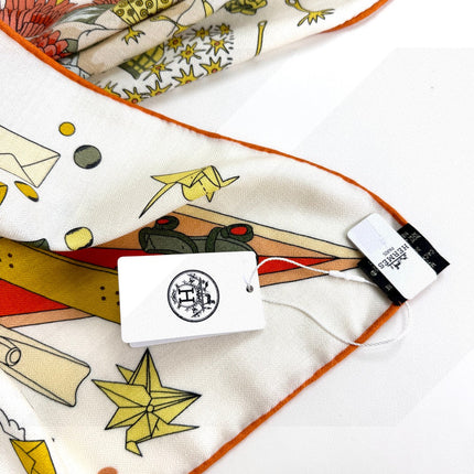 HERMES 25S SCARF 135 IN SILK AND CASHMERE 735831