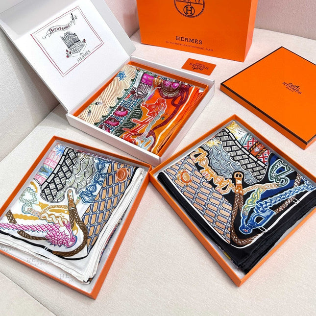 HERMES 25S SCARF 90 IN SILK 726442