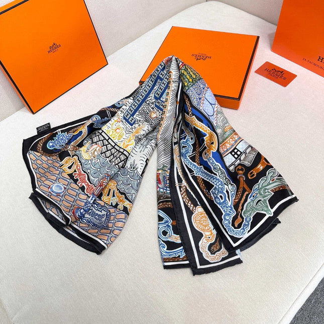 HERMES 25S SCARF 90 IN SILK 726442