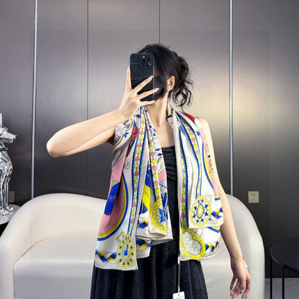 HERMES 25S SCARF 135 IN CASHMERE SILK 730648