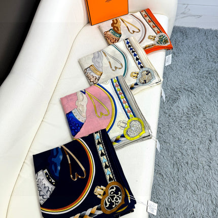 HERMES 25S SCARF 135 IN CASHMERE SILK 730648