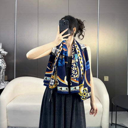 HERMES 25S SCARF 135 IN CASHMERE SILK 730650