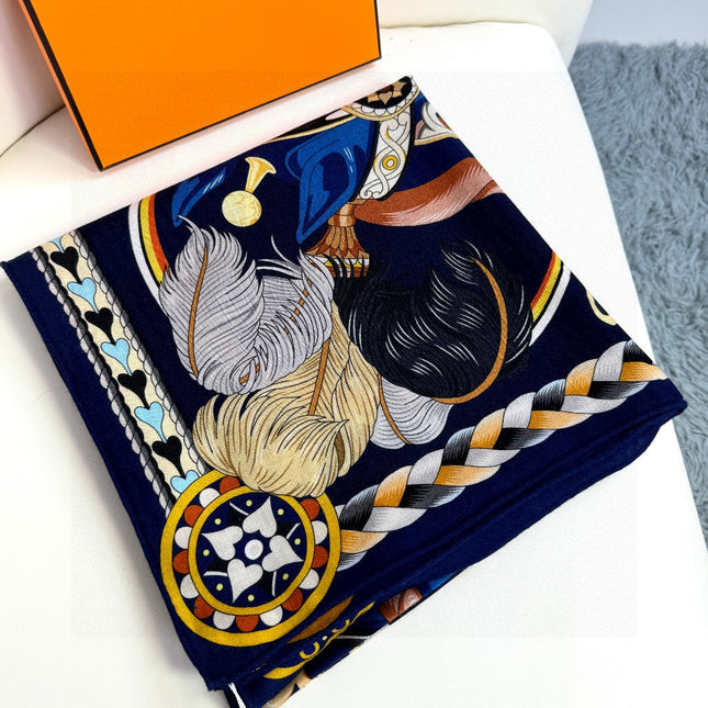 HERMES 25S SCARF 135 IN CASHMERE SILK 730650