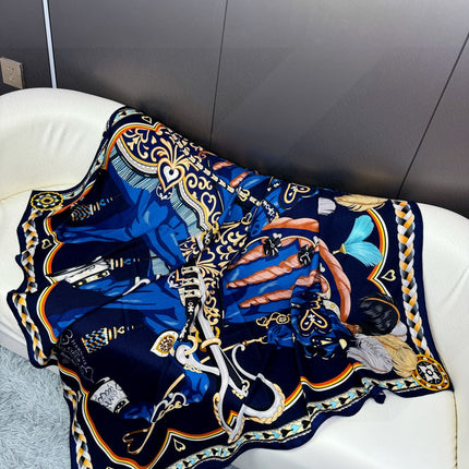 HERMES 25S SCARF 135 IN CASHMERE SILK 730650