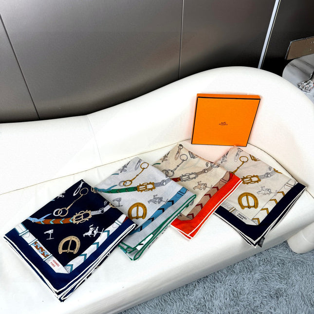 HERMES 25S SCARF 135 IN CASHMERE SILK 737308