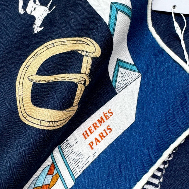 HERMES 25S SCARF 135 IN CASHMERE SILK 737309