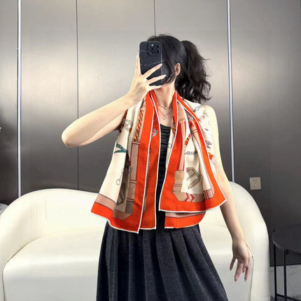 HERMES 25S SCARF 135 IN CASHMERE SILK 737310