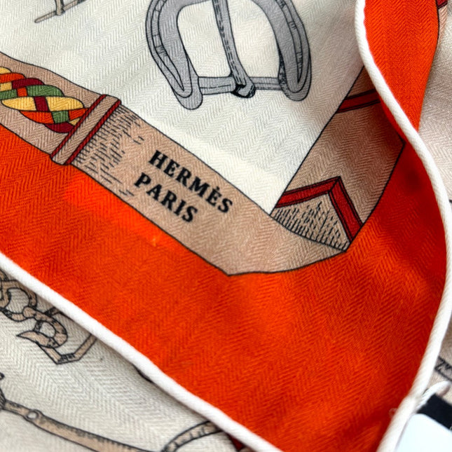 HERMES 25S SCARF 135 IN CASHMERE SILK 737310
