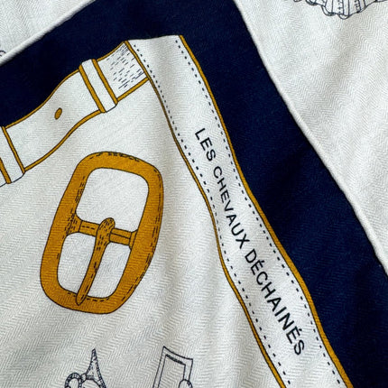 HERMES 25S SCARF 135 IN CASHMERE SILK 737311