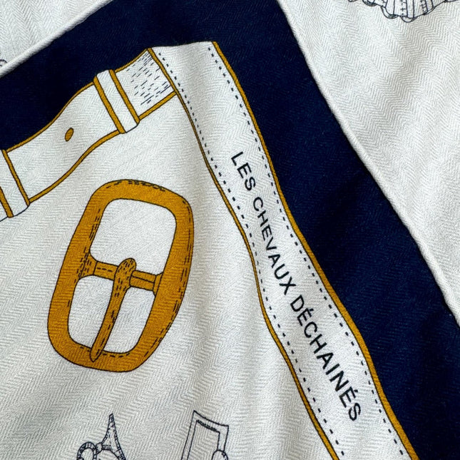 HERMES 25S SCARF 135 IN CASHMERE SILK 737311