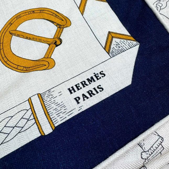 HERMES 25S SCARF 135 IN CASHMERE SILK 737311