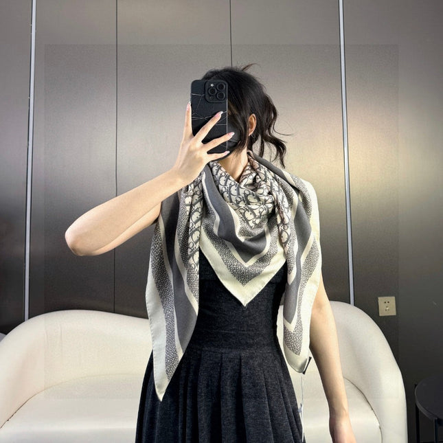 DIOR SCARF 140 CM IN CASHMERE-SILK BLEND 699256