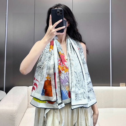 HERMES 25S SCARF 135 IN CASHMERE SILK 733938