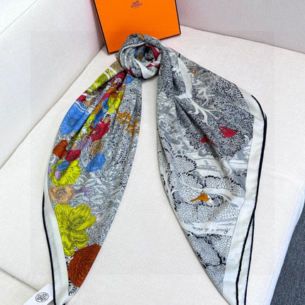 HERMES 25S SCARF 135 IN CASHMERE SILK 733938