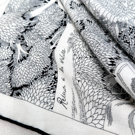 HERMES 25S SCARF 135 IN CASHMERE SILK 733938