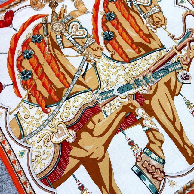 HERMES 25S SCARF 135 IN CASHMERE SILK 730647