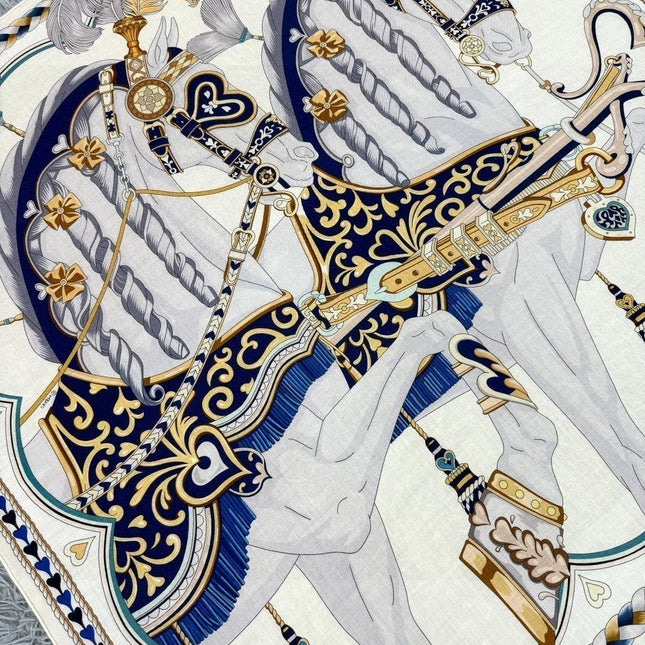 HERMES 25S SCARF 135 IN CASHMERE SILK 730649