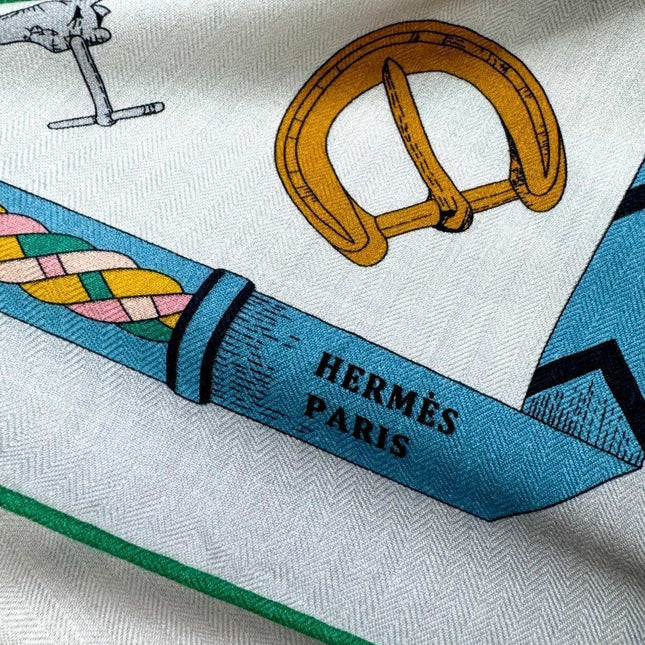 HERMES 25S SCARF 135 IN CASHMERE SILK 737308