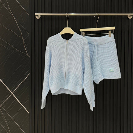 ALO KNIT CARDIGAN & SHORTS SET STYLE 35