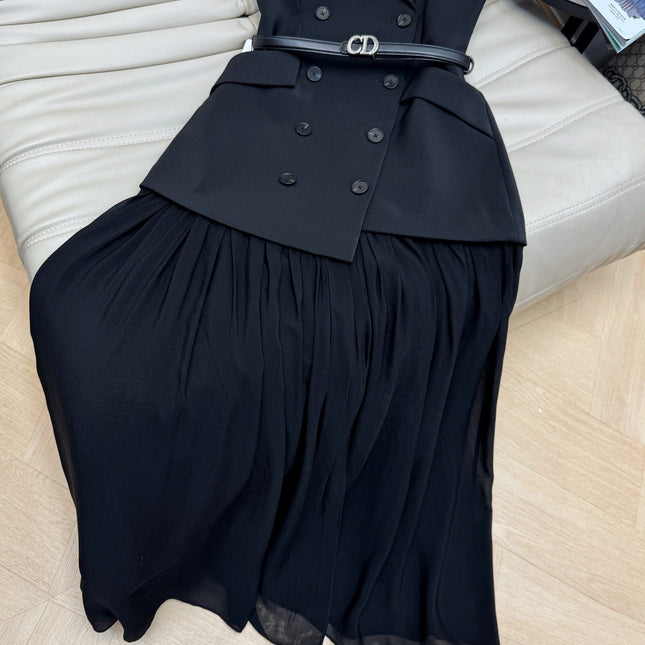 DIOR 25S TWO-PIECE V-NECK BLAZER DRESS 472