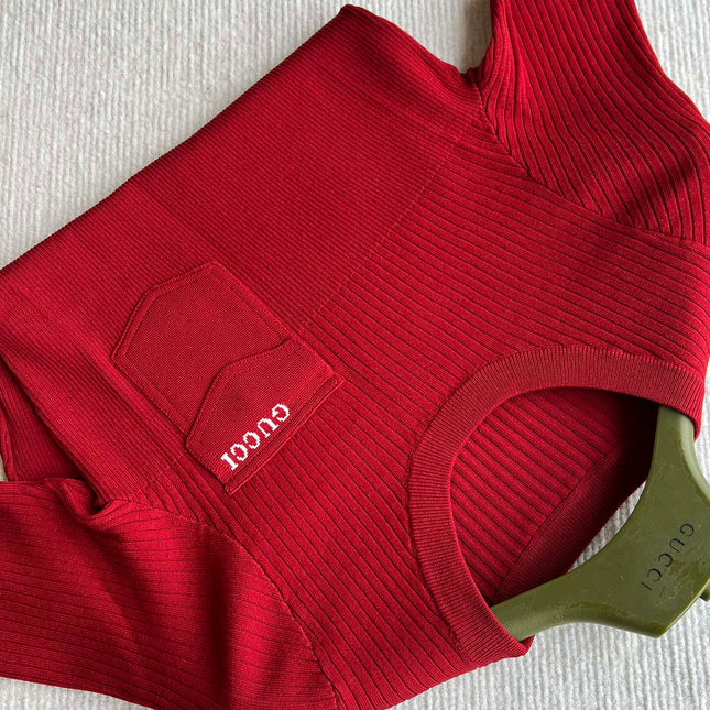 GUCCI SHORT-SLEEVE KNIT TOP 242808