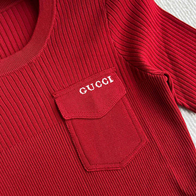 GUCCI SHORT-SLEEVE KNIT TOP 242808