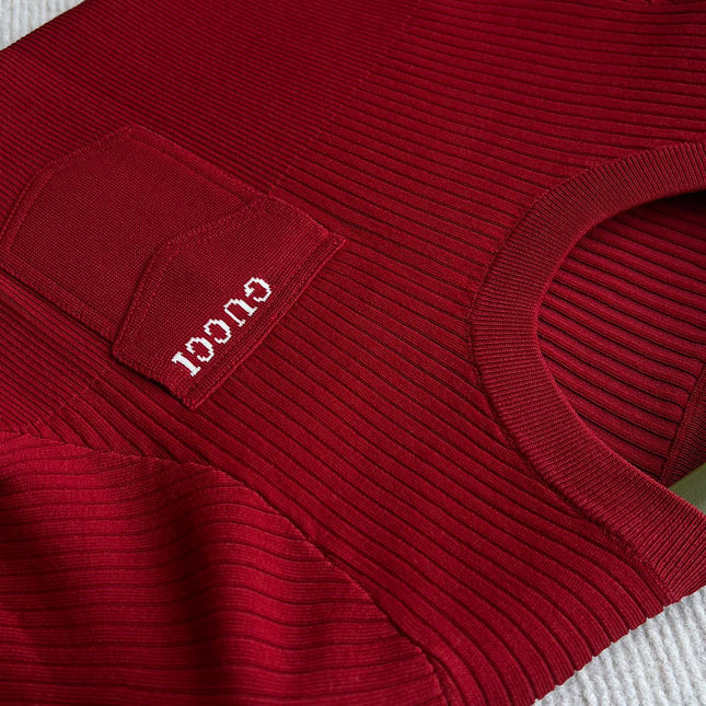 GUCCI SHORT-SLEEVE KNIT TOP 242808