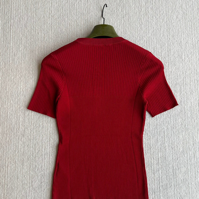 GUCCI SHORT-SLEEVE KNIT TOP 242808