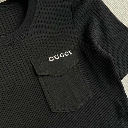 GUCCI SHORT-SLEEVE KNIT TOP 242809
