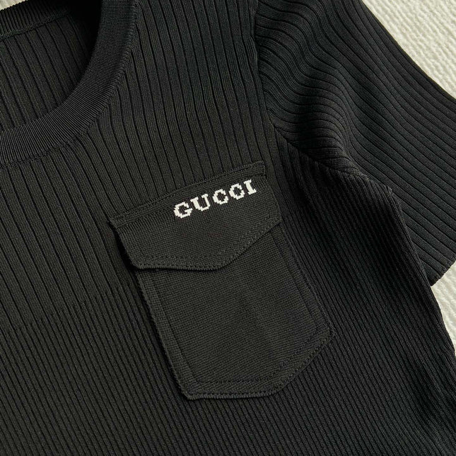 GUCCI SHORT-SLEEVE KNIT TOP 242809