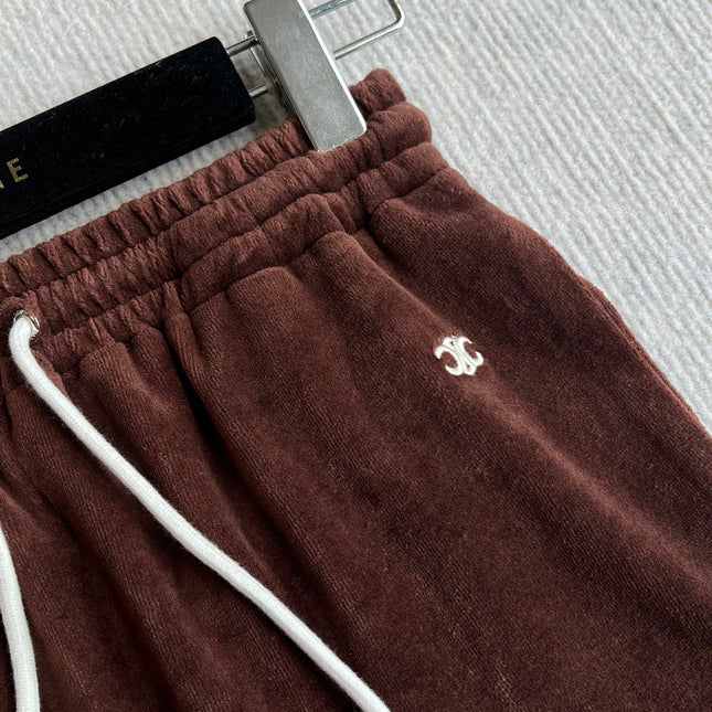 CELINE VELVET DRAWSTRING WAIST SHORTS 275633