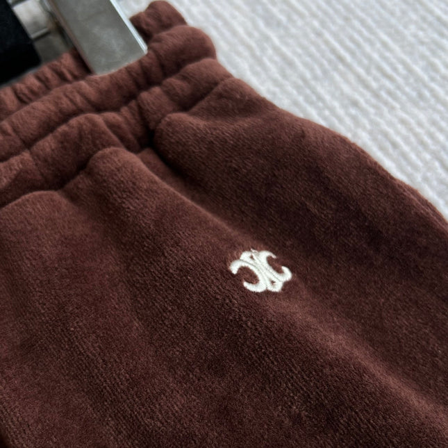 CELINE VELVET DRAWSTRING WAIST SHORTS 275633