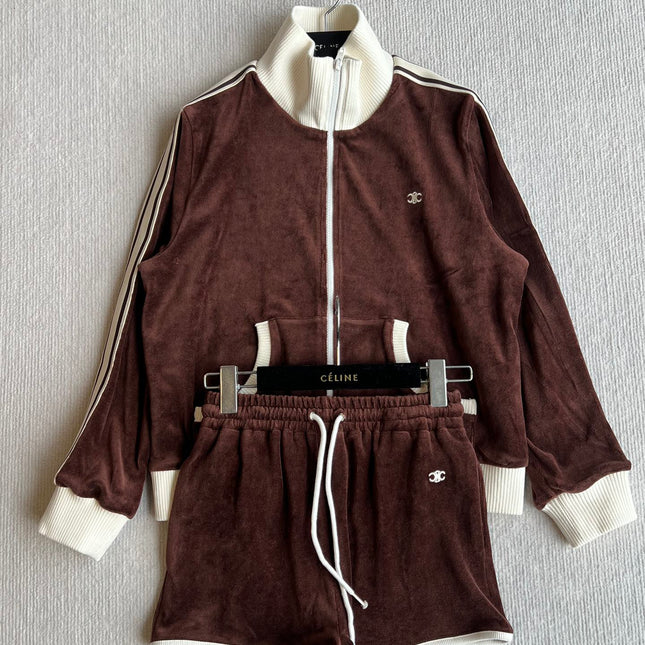 CELINE VELVET DRAWSTRING WAIST SHORTS 275633