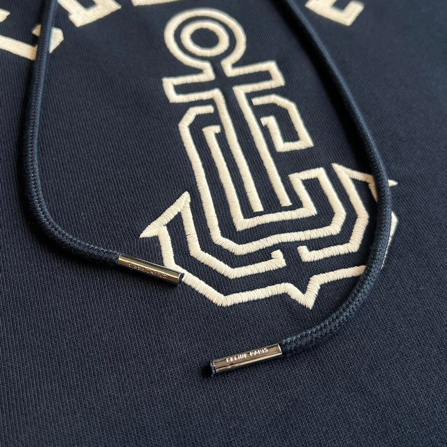 CELINE HOODED SWEATSHIRT WITH ANCHOR EMBROIDERY 275652