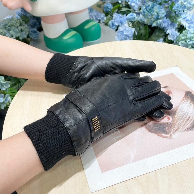 GLOVES IN BLACK LAMBSKIN MIX WOOL 465071