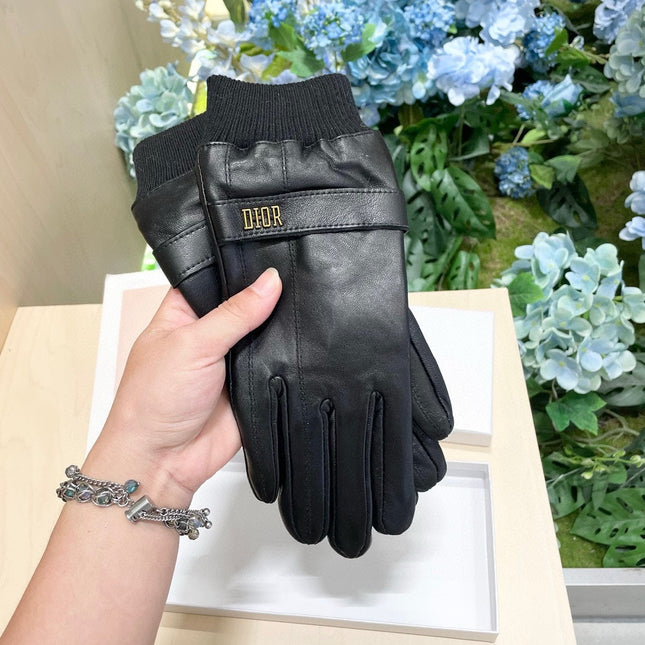 GLOVES IN BLACK LAMBSKIN MIX WOOL 465071