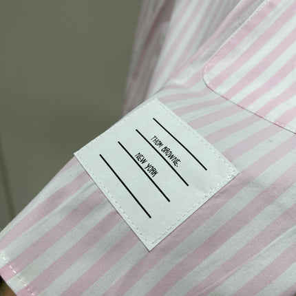 THOM VERTICAL STRIPE LONG-SLEEVE SHIRT IN PINK AND WHITE 246255
