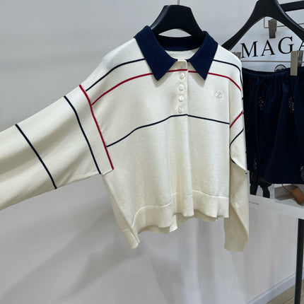 CELINE LONG-SLEEVE POLO SWEATER 275968