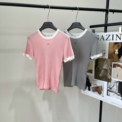 CHANEL SHORT-SLEEVE KNIT SWEATER 259270