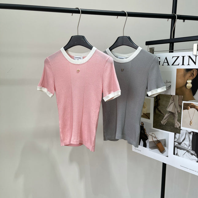 CHANEL SHORT-SLEEVE KNIT SWEATER 259270