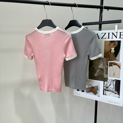 CHANEL SHORT-SLEEVE KNIT SWEATER 259270